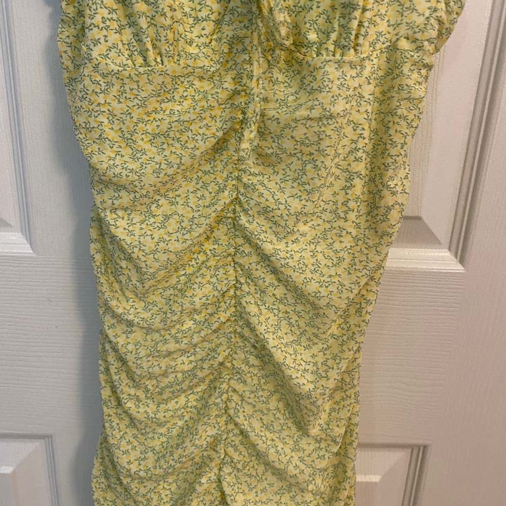 H&M Floral Ruched Mini Dress - Gem
